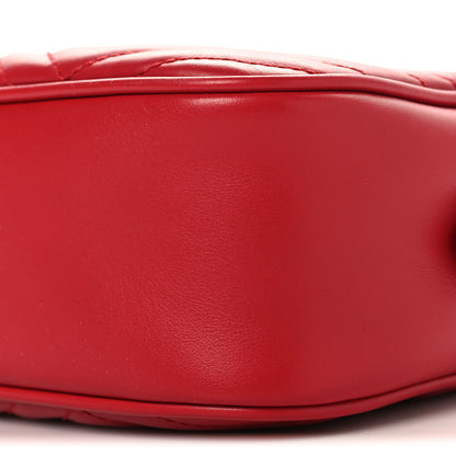 Gucci Calfskin Matelasse Small GG Marmont Chain Shoulder Bag Hibiscus Red 10 of 10