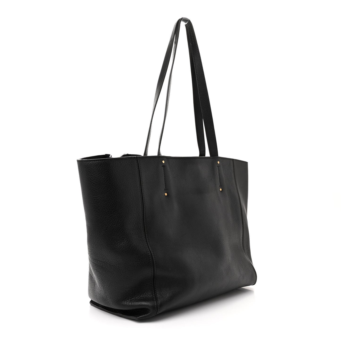 Smooth Calfskin Medium Milo Shopping Tote Black