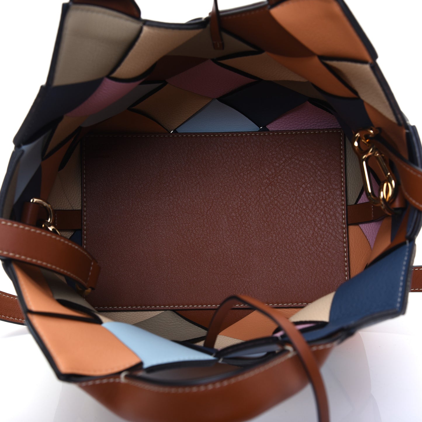 Calfskin Small Woven Basket Surplus Bag Soft Apricot Crystal Blue