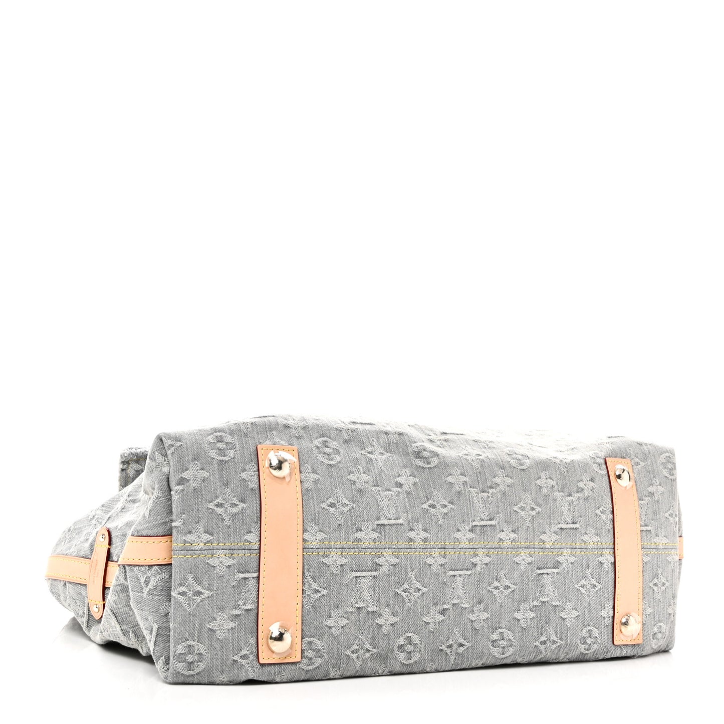 Monogram Denim CarryAll MM Washed Grey