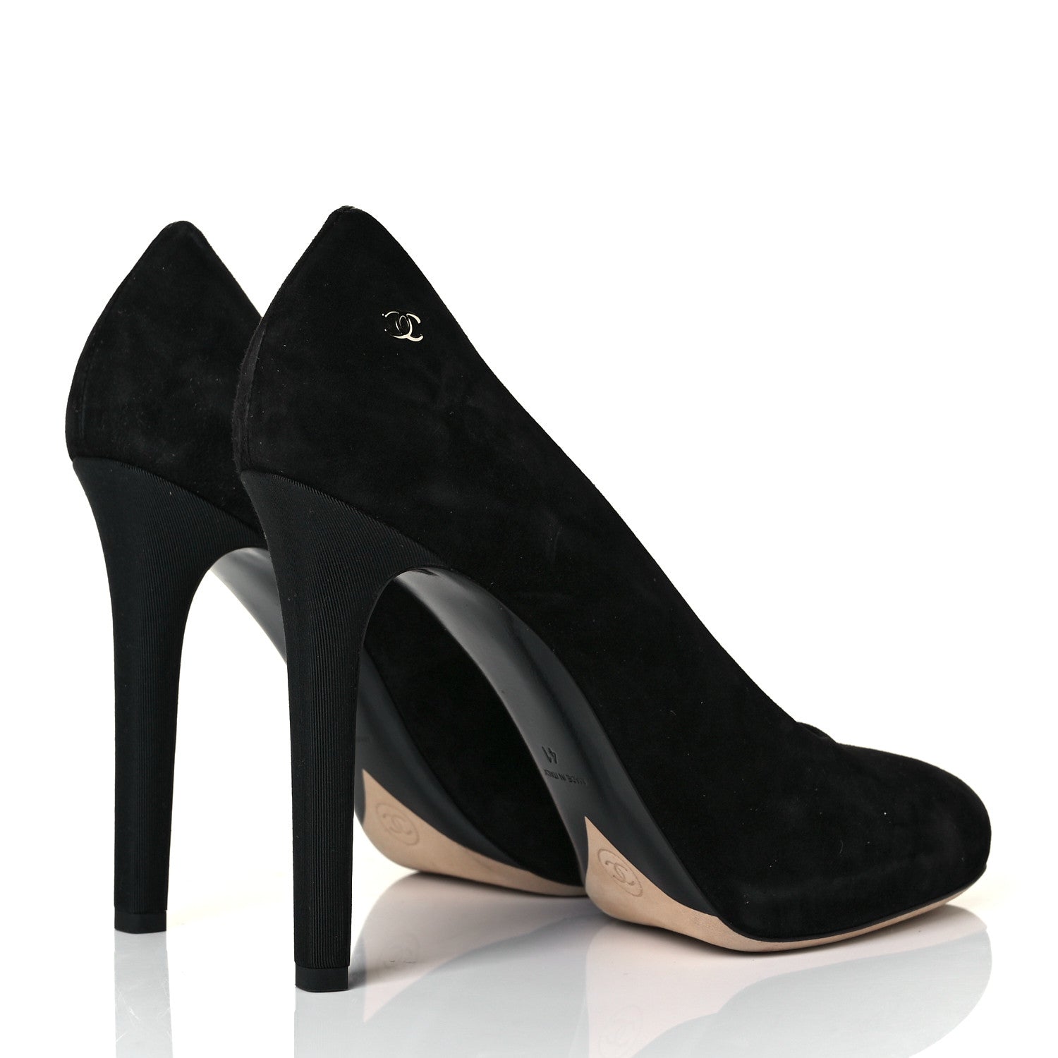 Chanel Suede Calfskin CC Pump 41 Black 4 of 8