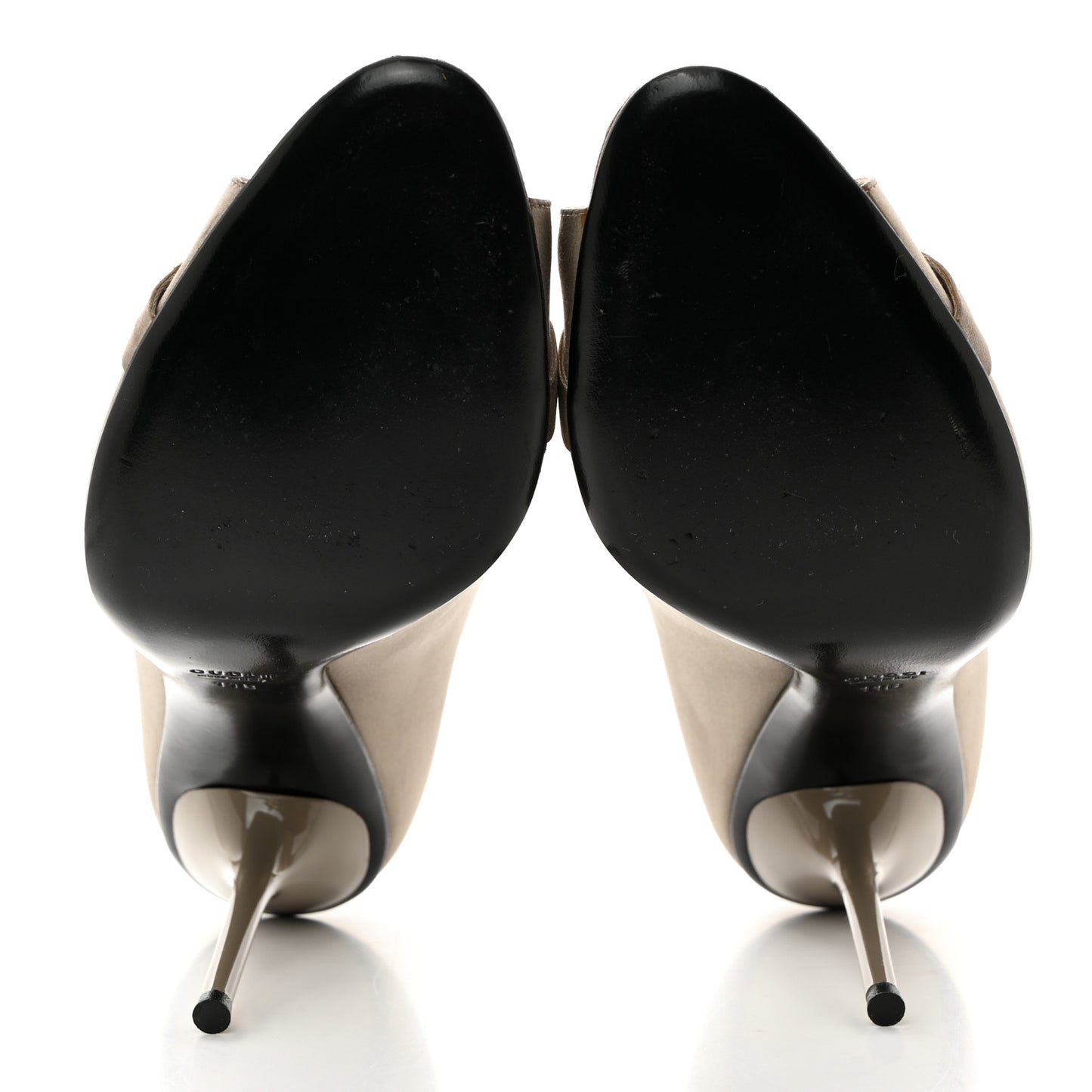 Satin Crystal Peep Toe Pumps 11 Gray