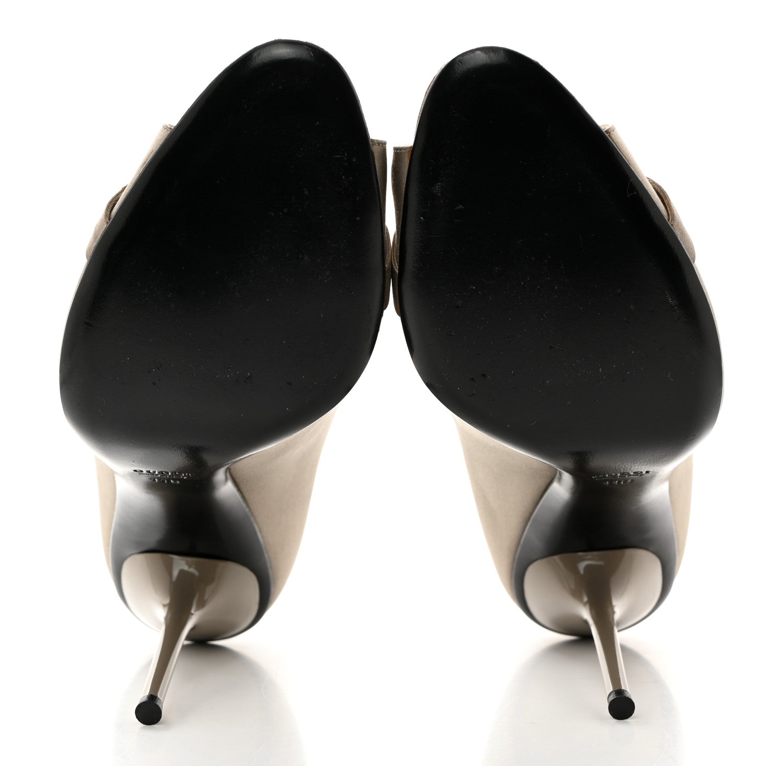 Gucci Satin Crystal Peep Toe Pumps 11 Gray 5 of 10