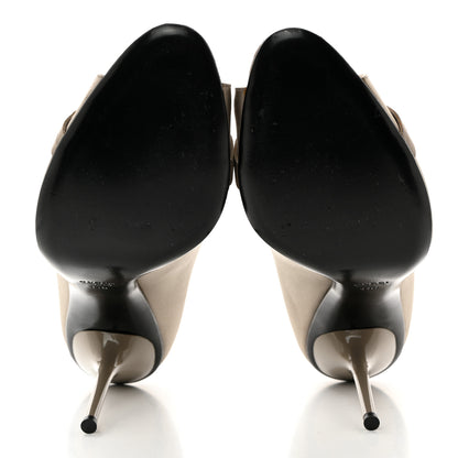 Gucci Satin Crystal Peep Toe Pumps 11 Gray 5 of 10