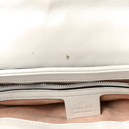 Gucci Vintage Effect Calfskin Matelasse Diagonal Small Torchon GG Marmont Shoulder Bag Blue Agata Mystic White 11 of 21