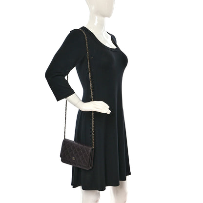 Chanel Caviar Quilted Wallet on Chain WOC Dark Brown 2 of 10