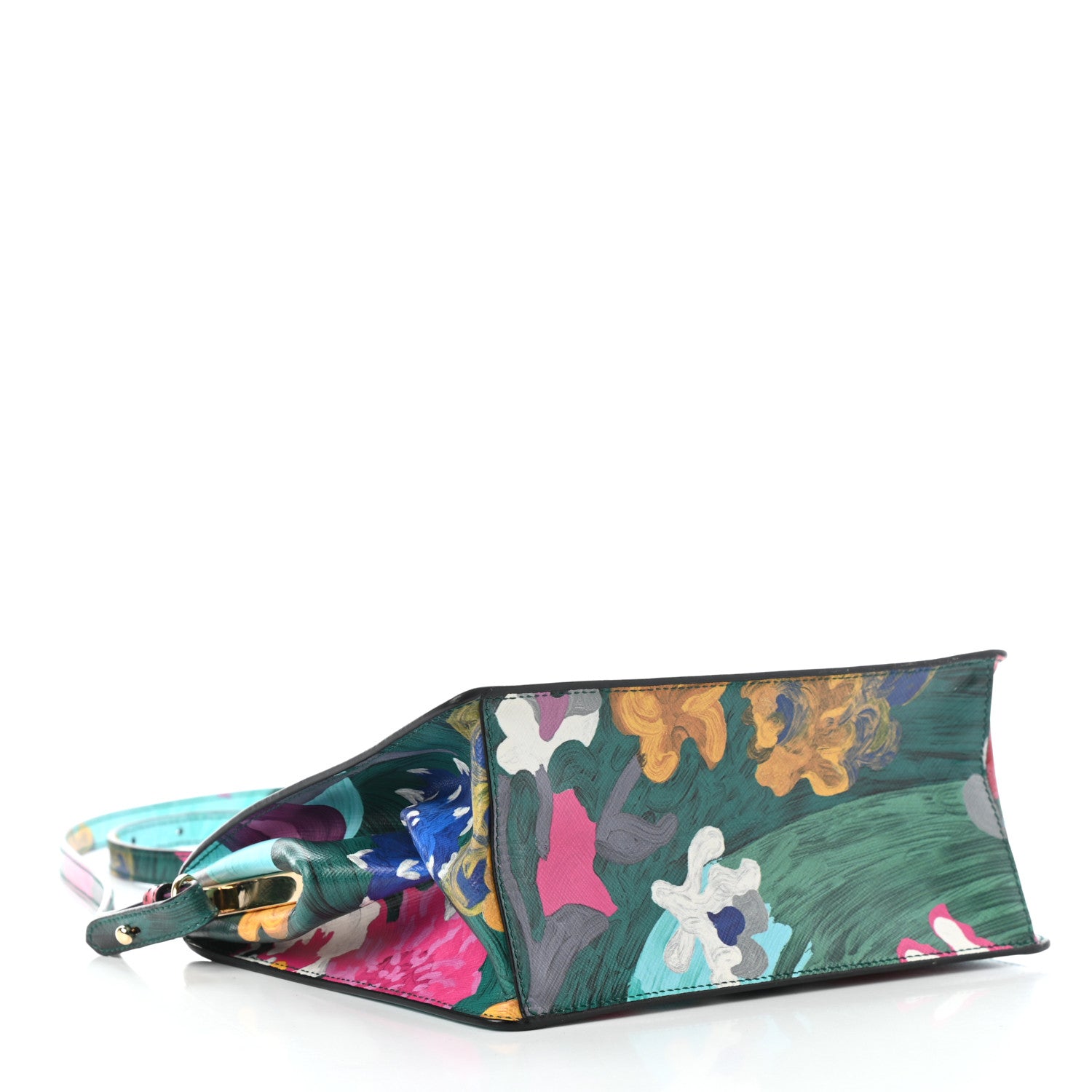 Prada Saffiano Floral Printed Light Frame Bag Multicolor 4 of 8