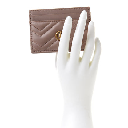 Gucci Calfskin Matelasse GG Marmont Card Holder Porcelain Rose 2 of 6