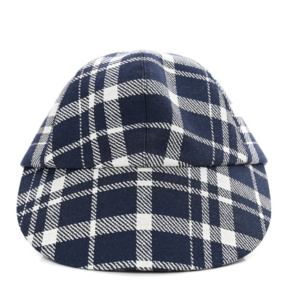 Christian Dior Polyester Cotton Check'N'Dior Oblique School Cap 57 Navy Blue 3 of 9