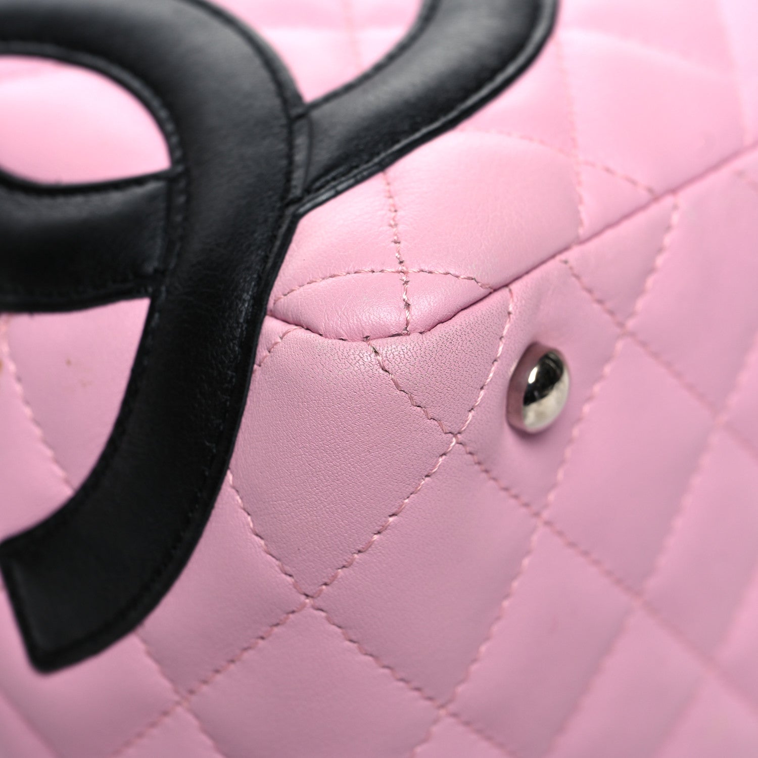 Chanel Calfskin Quilted Large Cambon Bowler Pink Black Pink Black 9 of 15