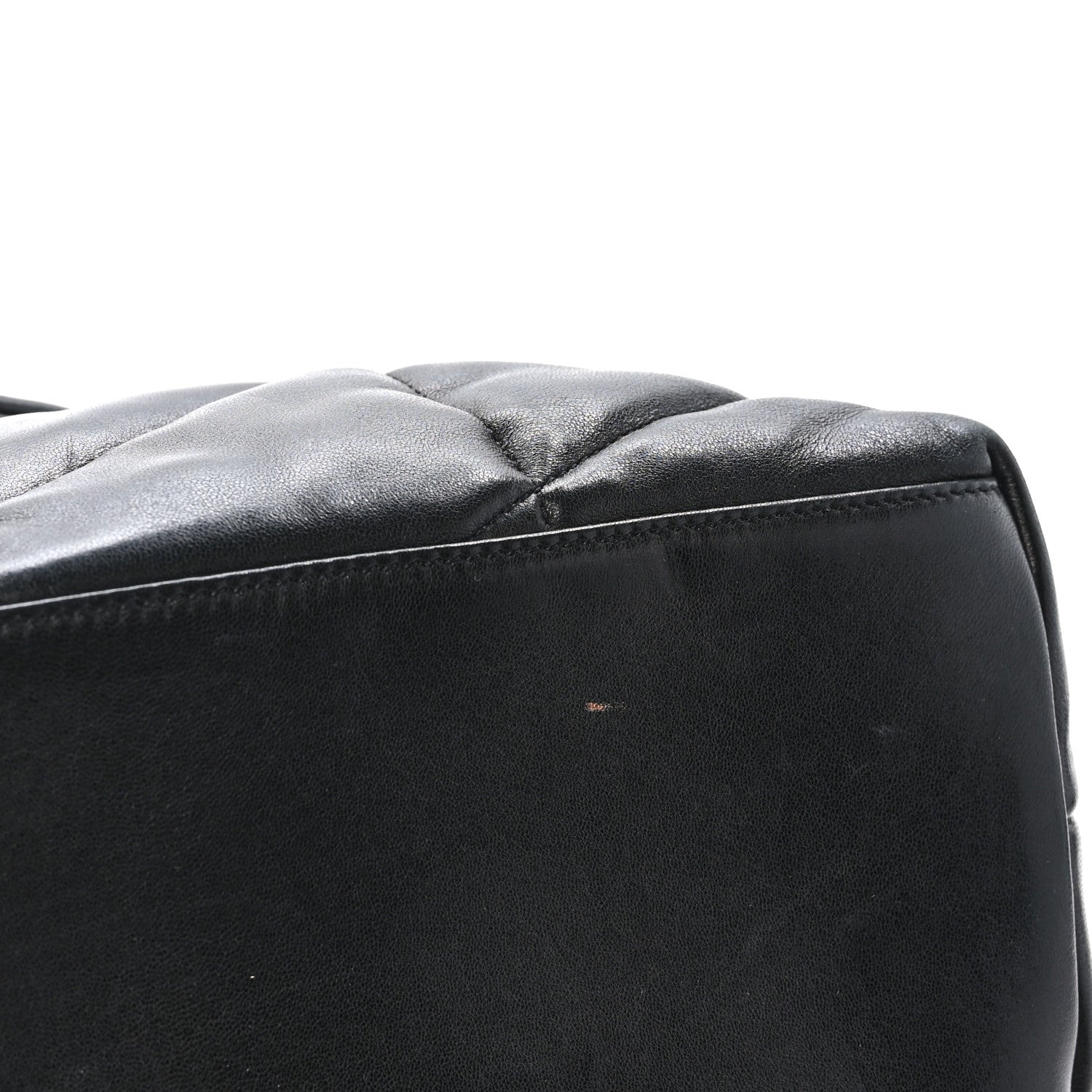 Saint Laurent Lambskin Quilted Medium Loulou Puffer Monogram Chain Satchel Black 11 of 11