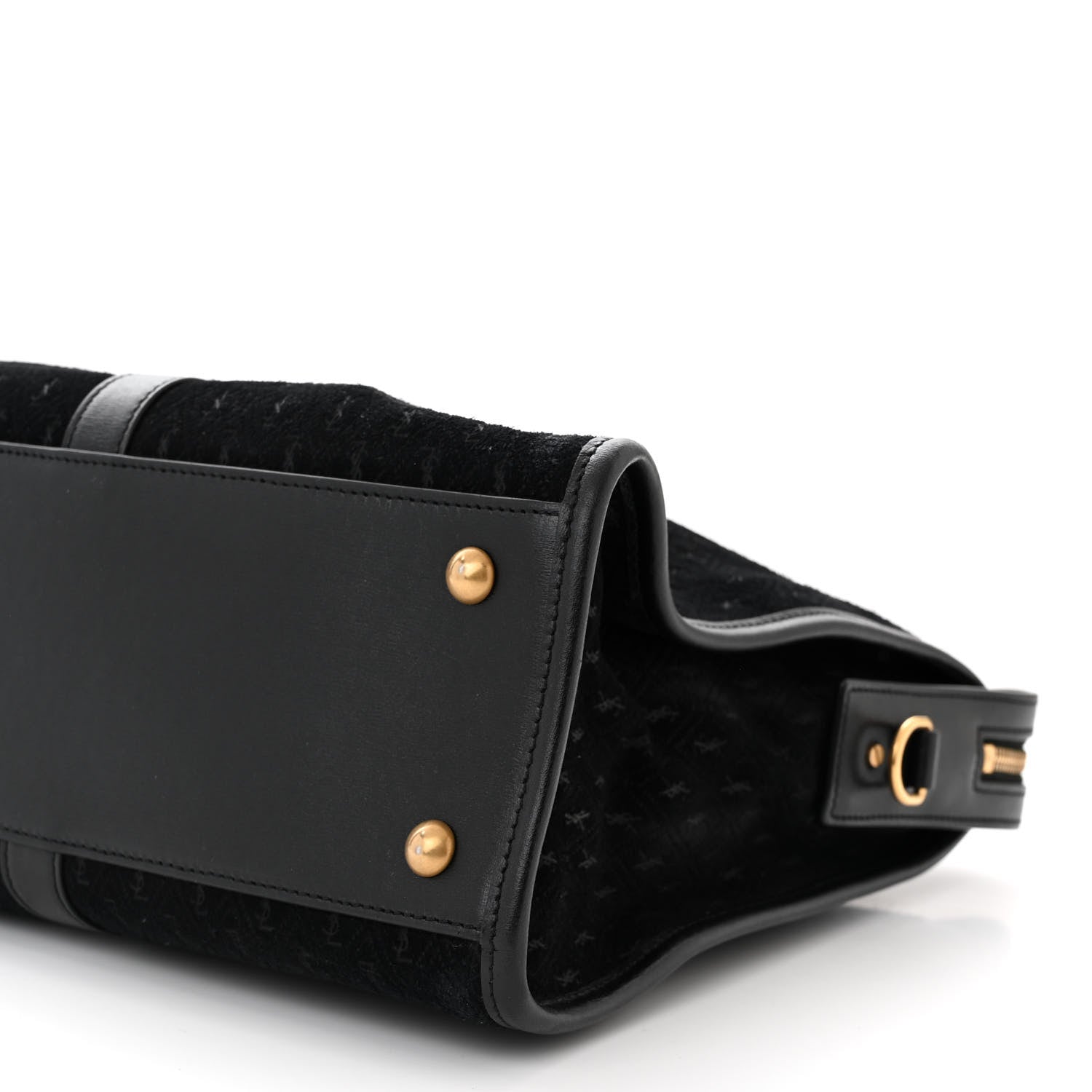 Saint Laurent Suede All-Over Monogram Medium Le Monogramme Duffle Black 10 of 11