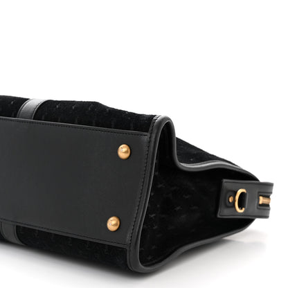 Saint Laurent Suede All-Over Monogram Medium Le Monogramme Duffle Black 10 of 11