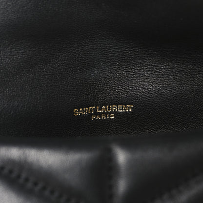 Saint Laurent Lambskin Quilted Toy Loulou Puffer Monogram Chain Satchel Black 7 of 12