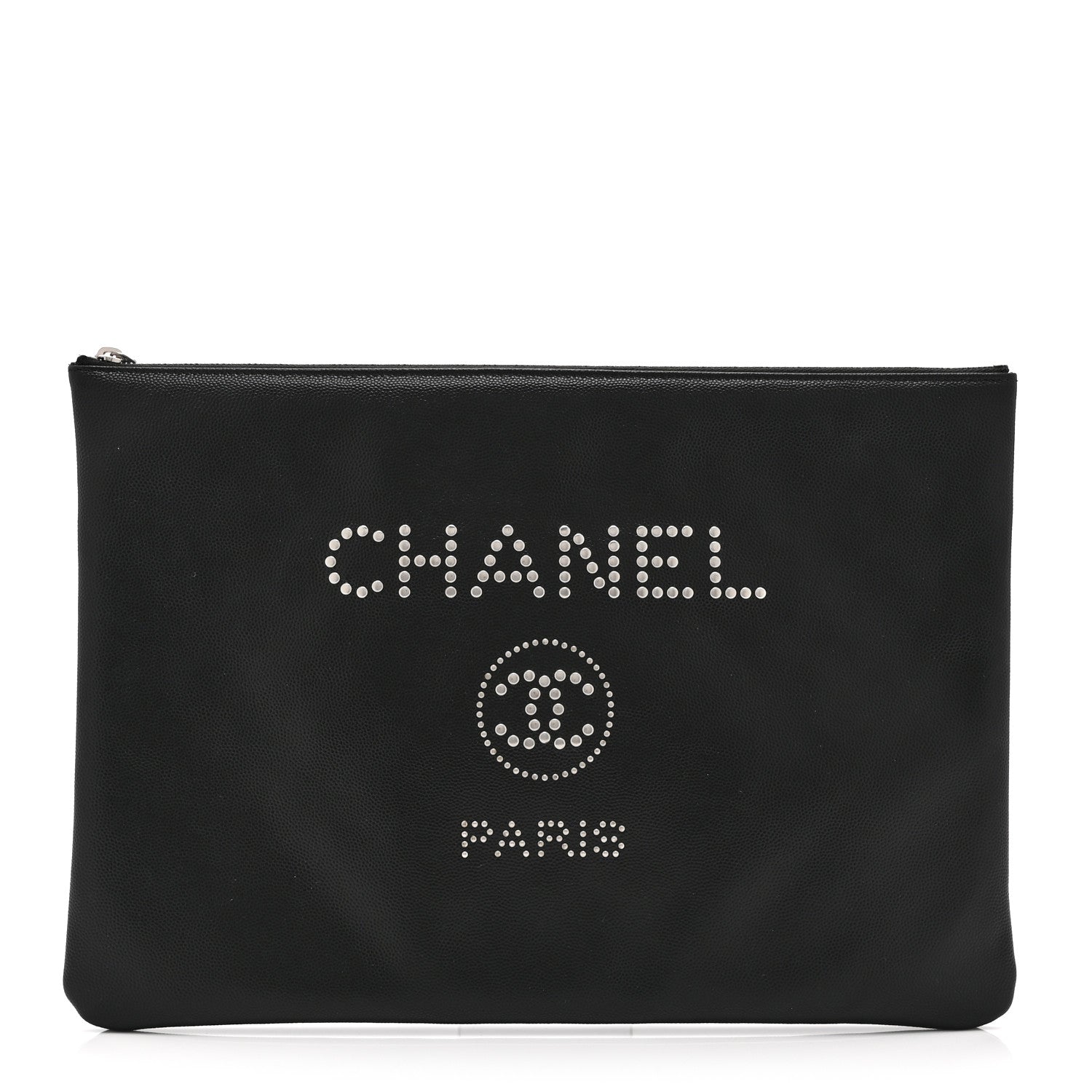 Chanel Caviar Studded Medium Deauville Pouch  Black 1 of 10