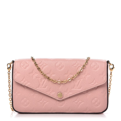 Louis Vuitton Empreinte Pochette Felicie Chain Wallet Rose Poudre 1 of 10