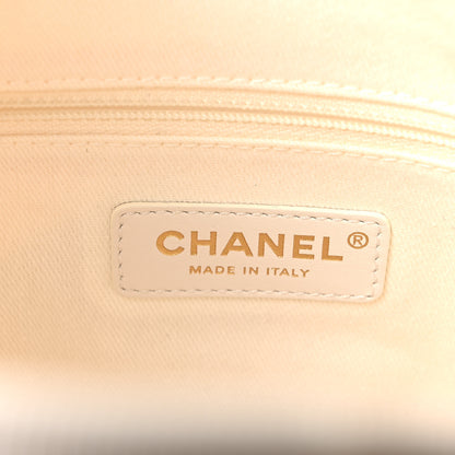 Chanel Canvas Pearl Deauville Drawstring Bucket Bag Ecru Beige 6 of 10