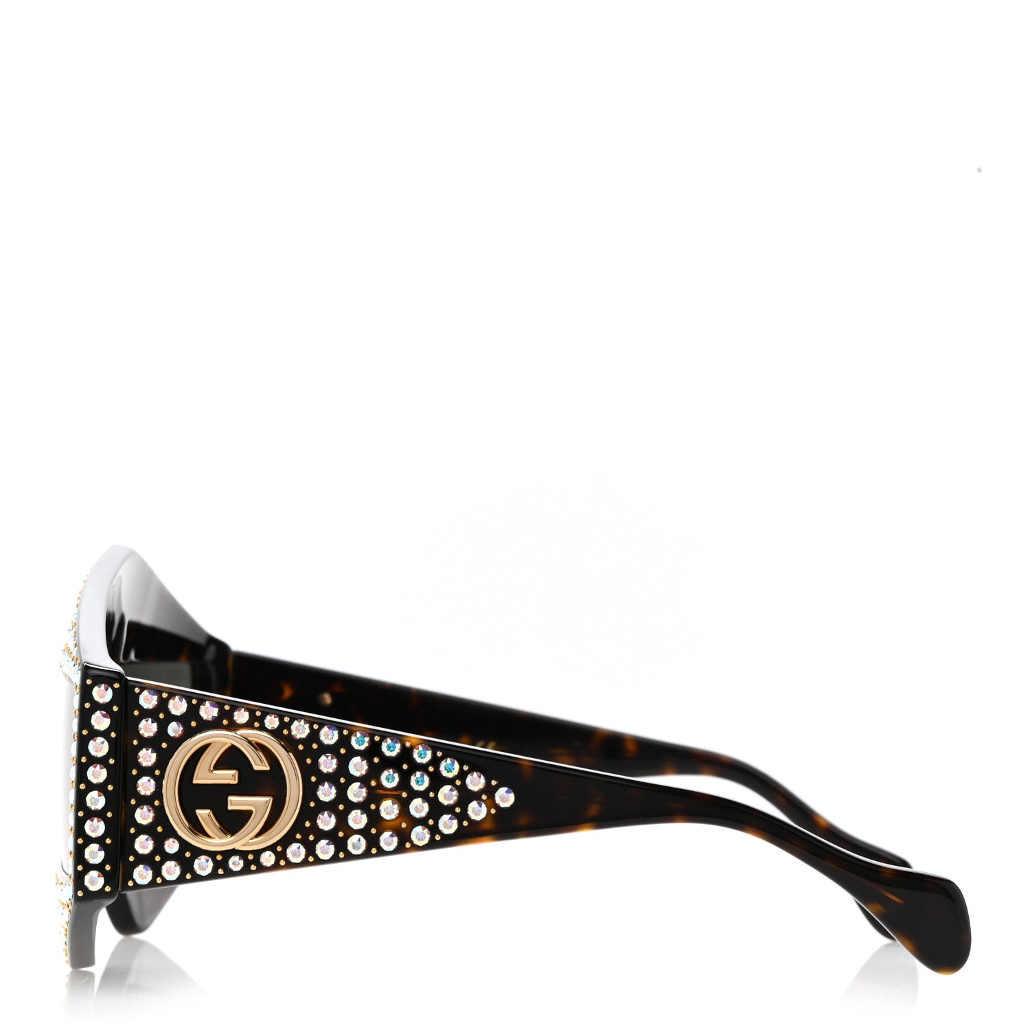 Gucci Crystal Rectangular Frame Sunglasses GG0357S Tortoiseshell 3 of 10
