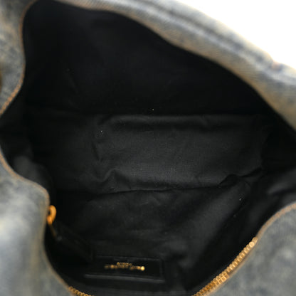 Saint Laurent Denim Quilted Small Loulou Puffer Monogram Chain Satchel Rodeo Blue Cinnamon 5 of 10