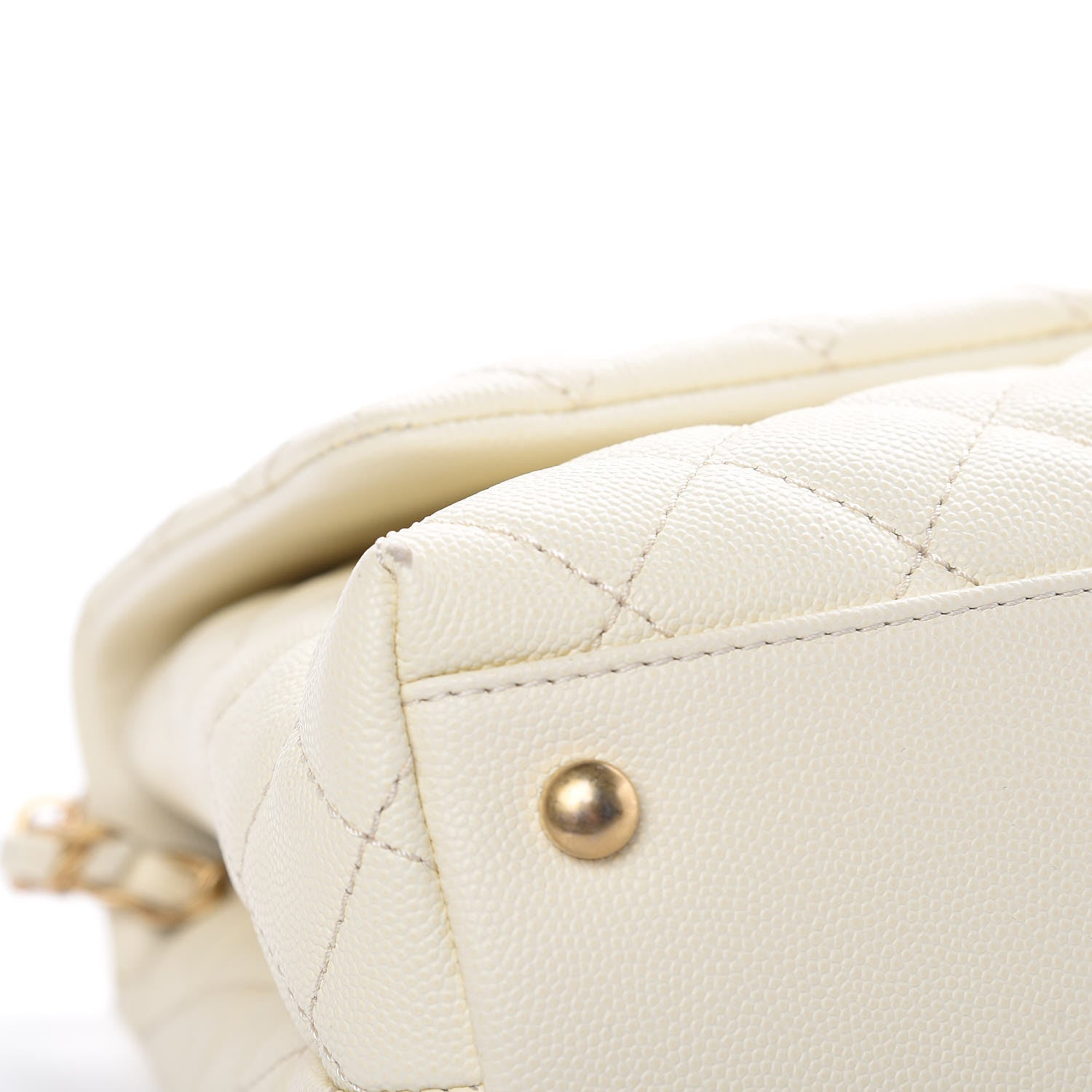 Chanel Caviar Elaphe Quilted Small Coco Handle Flap Ivory 9 of 18