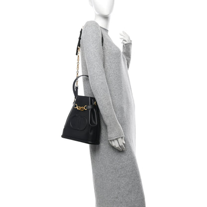Christian Dior Calfskin CD Embossed Medium C'est Chain Bucket Bag Black 2 of 8