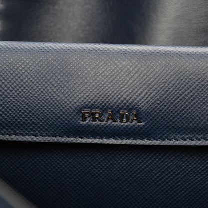 Prada Saffiano Cuir Convertible Top Handle Tote Bleuette 7 of 8