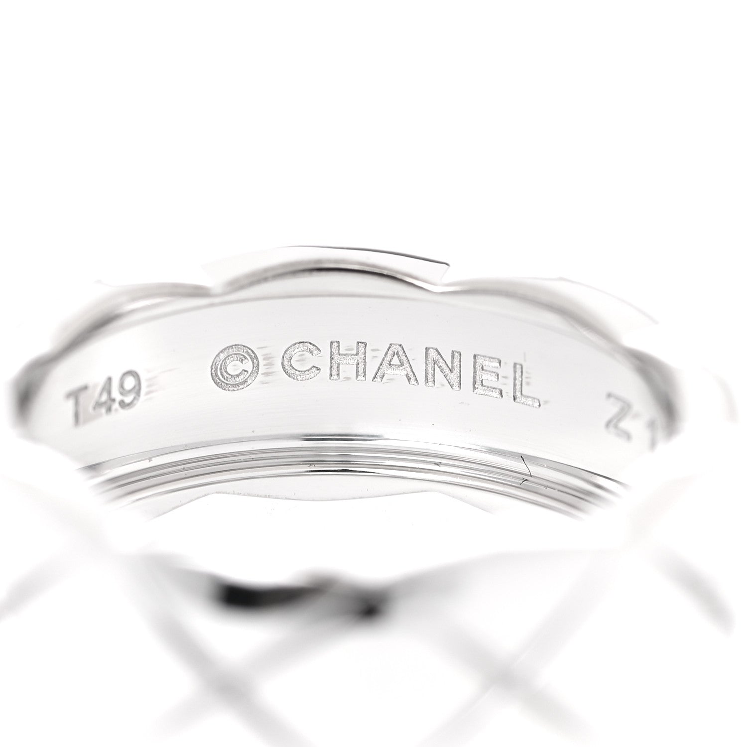 Chanel 18K White Gold Small Coco Crush Ring 49 5 3 of 5