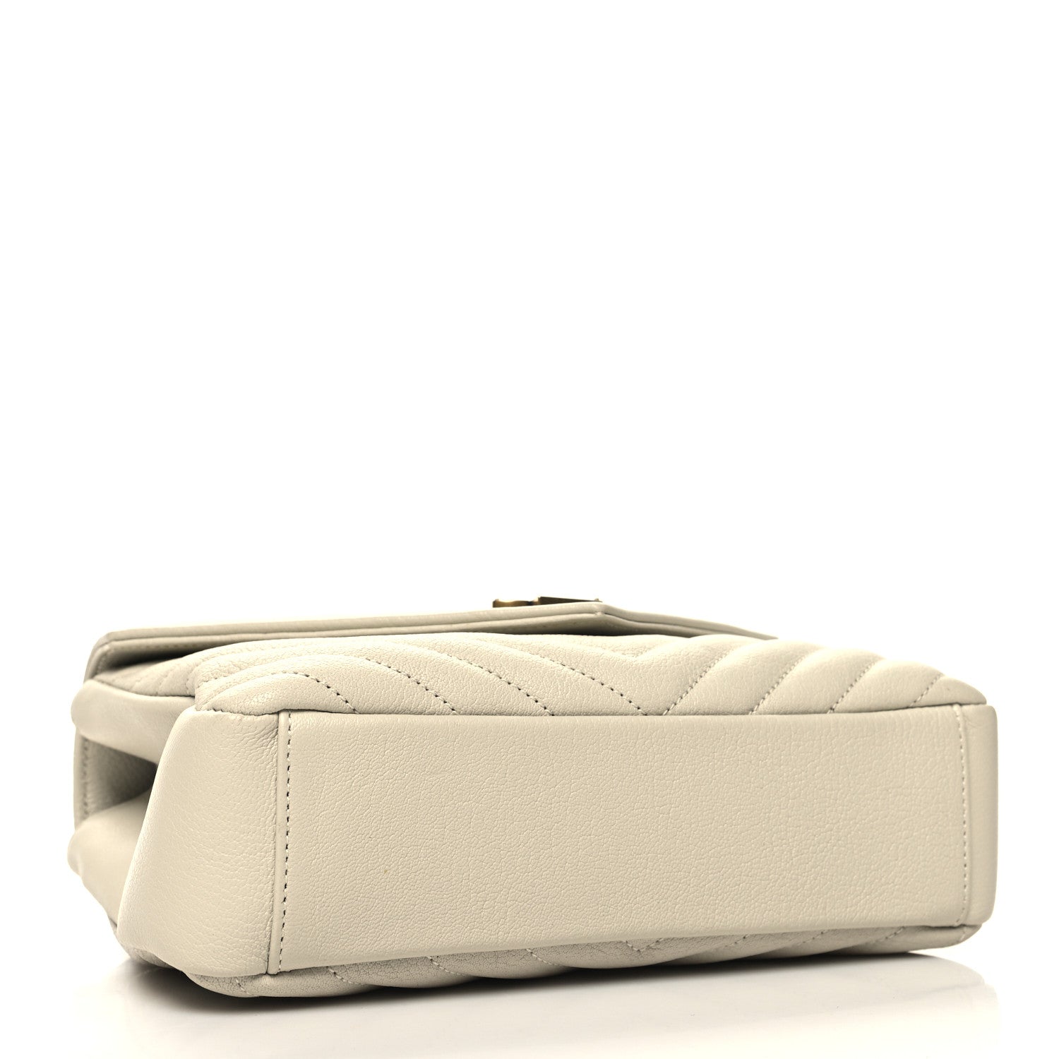Saint Laurent Sheepskin Matelasse Chevron Monogram Medium College Bag Crema Soft 4 of 10