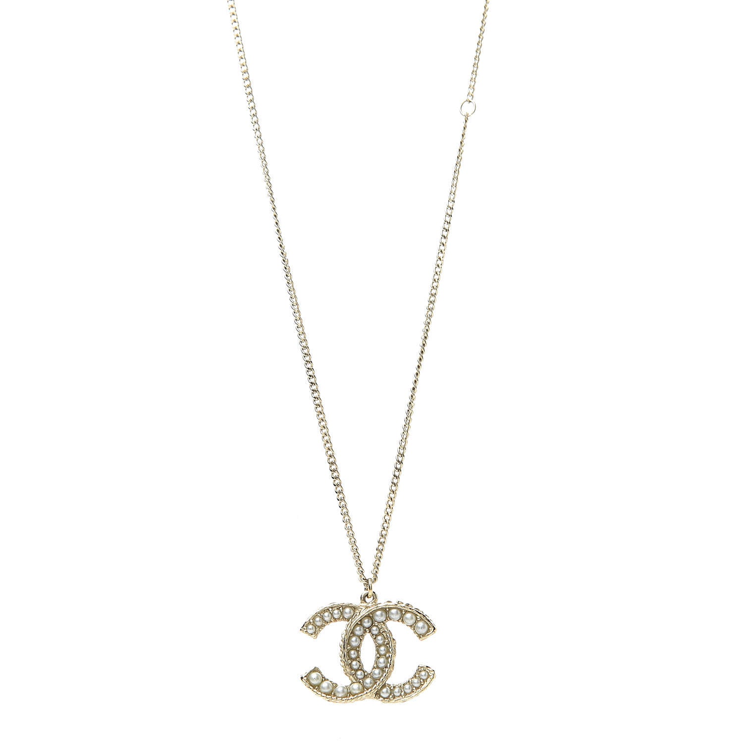 Chanel Pearl CC Drop Necklace Gold 1 of 5