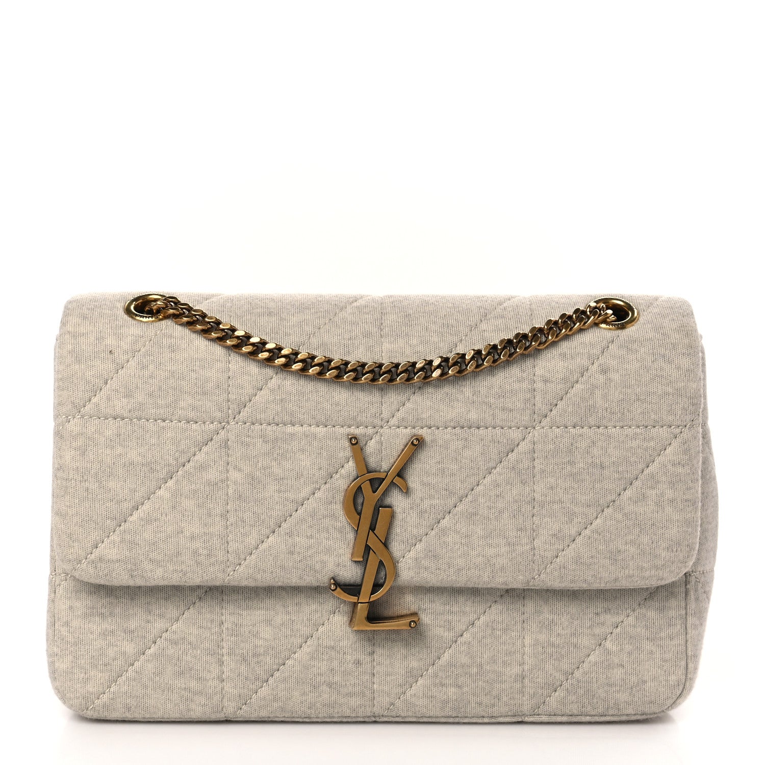 Saint Laurent Jersey Wool Patchwork Monogram Medium Jamie Off White 1 of 7