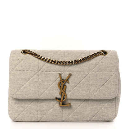 Saint Laurent Jersey Wool Patchwork Monogram Medium Jamie Off White 1 of 7