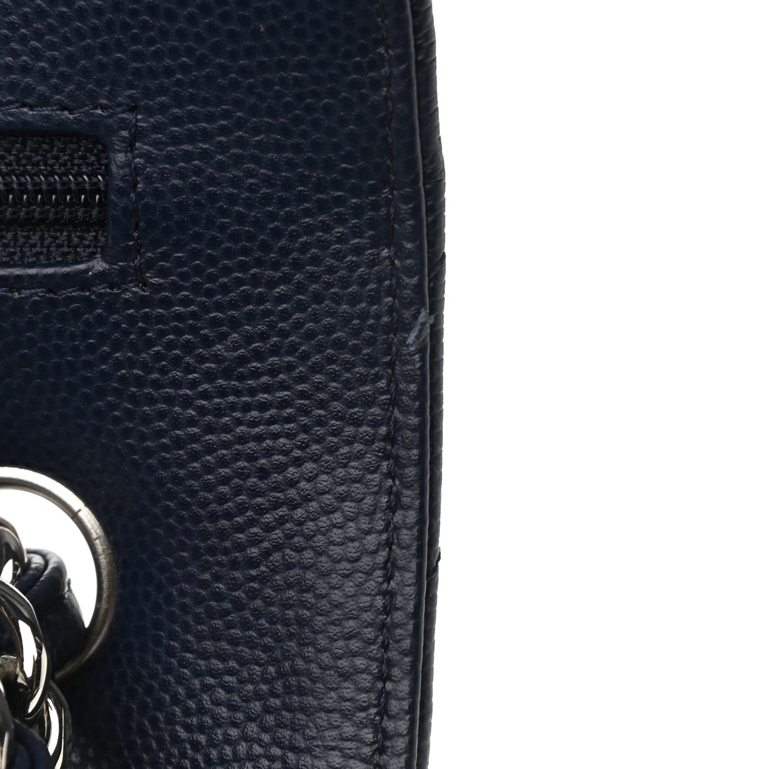Chanel Caviar Chevron Quilted Jumbo Double Flap Navy 12 of 12