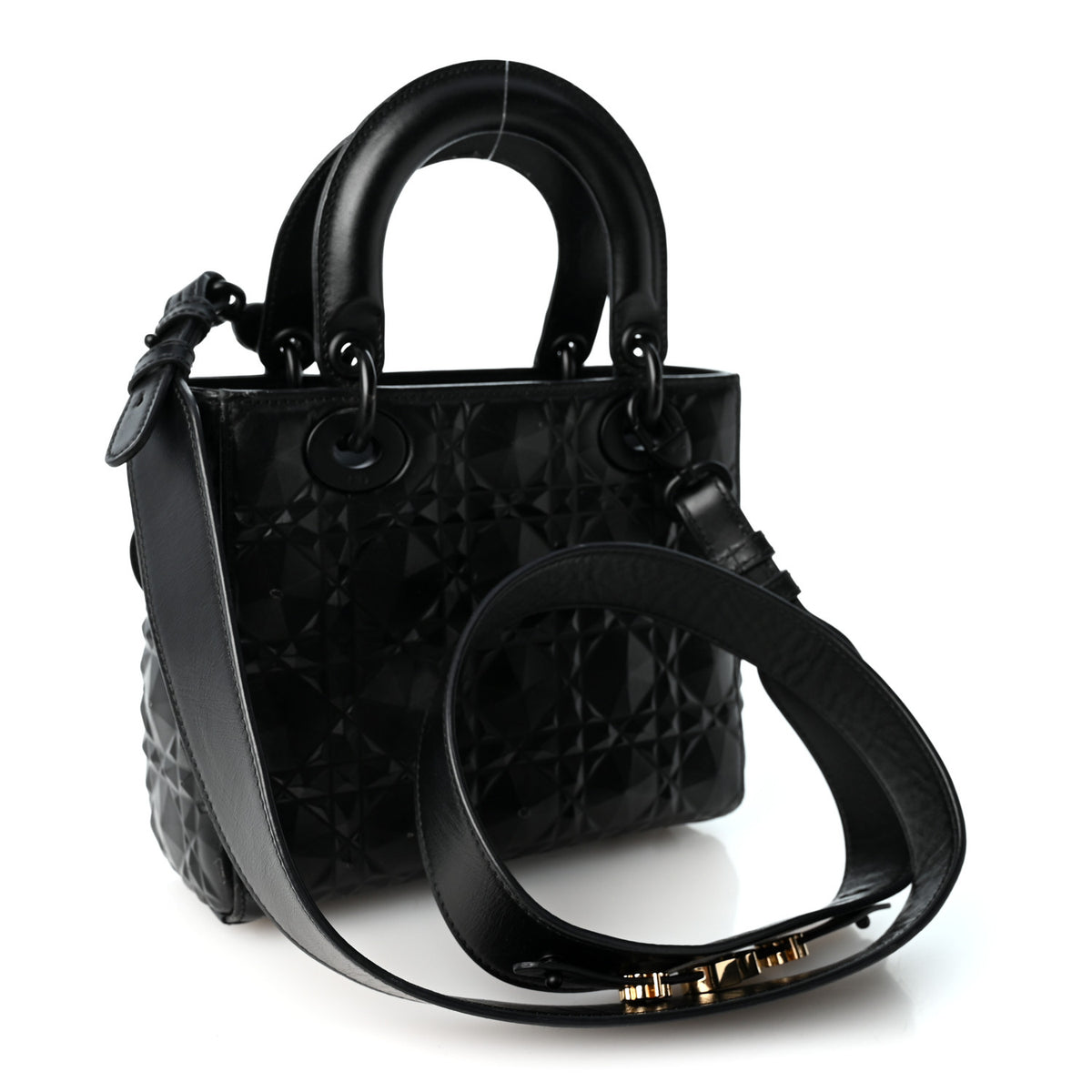 Calfskin Cannage Diamond Small My ABCDior Lady Dior Black