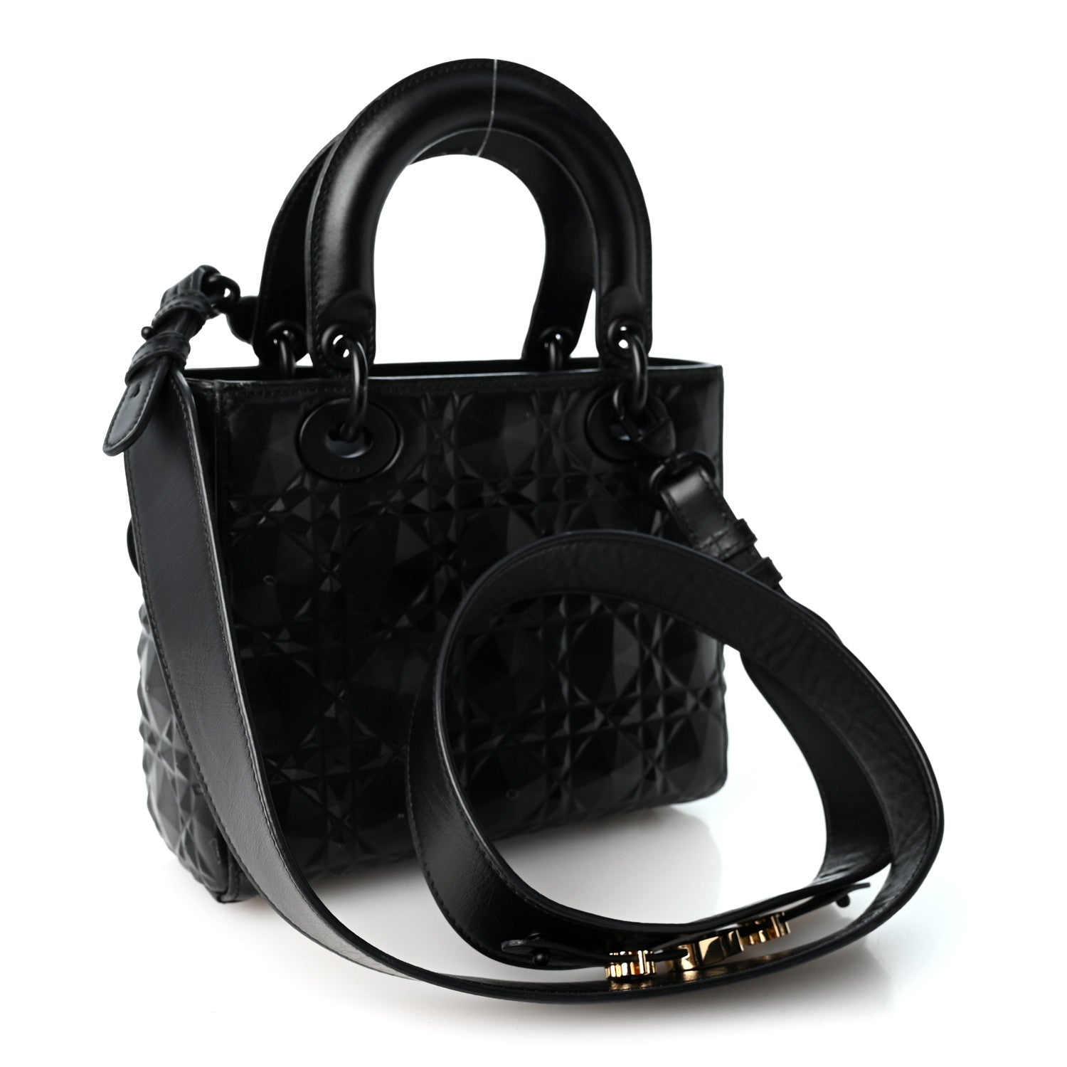 Christian Dior Calfskin Cannage Diamond Small My ABCDior Lady Dior Black 3 of 10