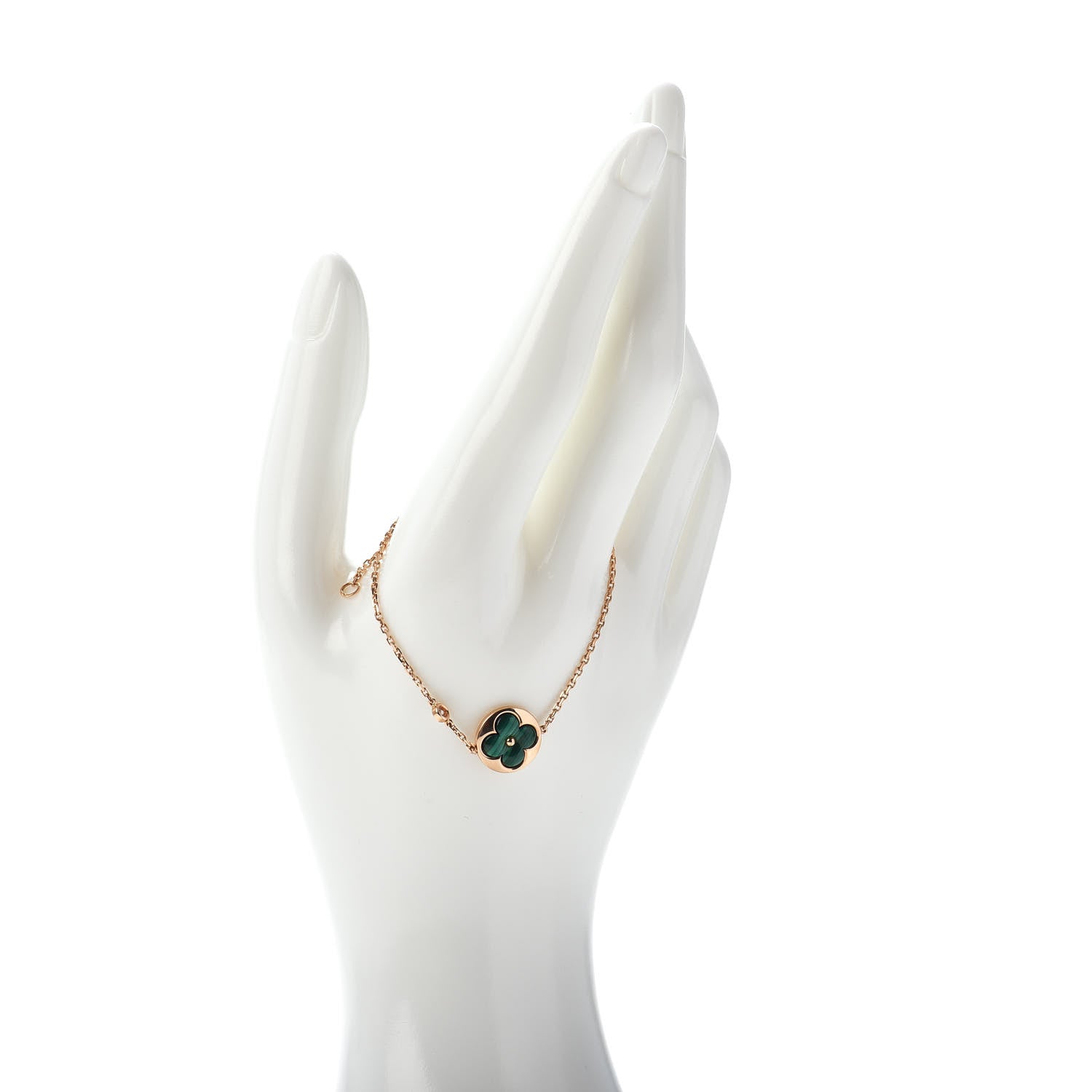 Louis Vuitton 18K Pink Gold Diamond Malachite Blossom BB Sun Bracelet 2 of 4