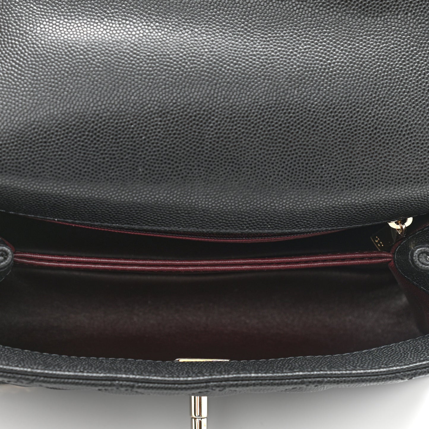 Caviar Quilted Mini Coco Handle Flap Black