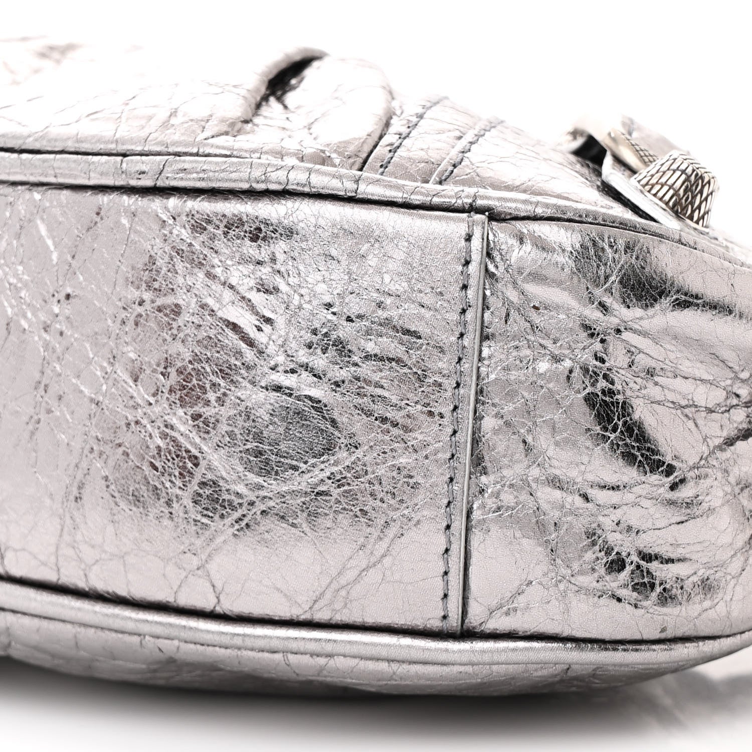 Balenciaga Metallic Agneau Arena Le Cagole Shoulder Bag XS Silver 11 of 11
