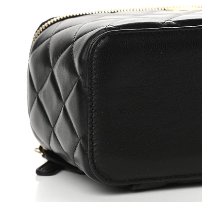 Chanel Lambskin Quilted Small Top Handle Vanity Case With Chain Black 8 of 9