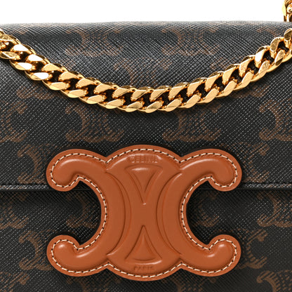 Celine Triomphe Canvas Chain Shoulder Bag Tan 8 of 10