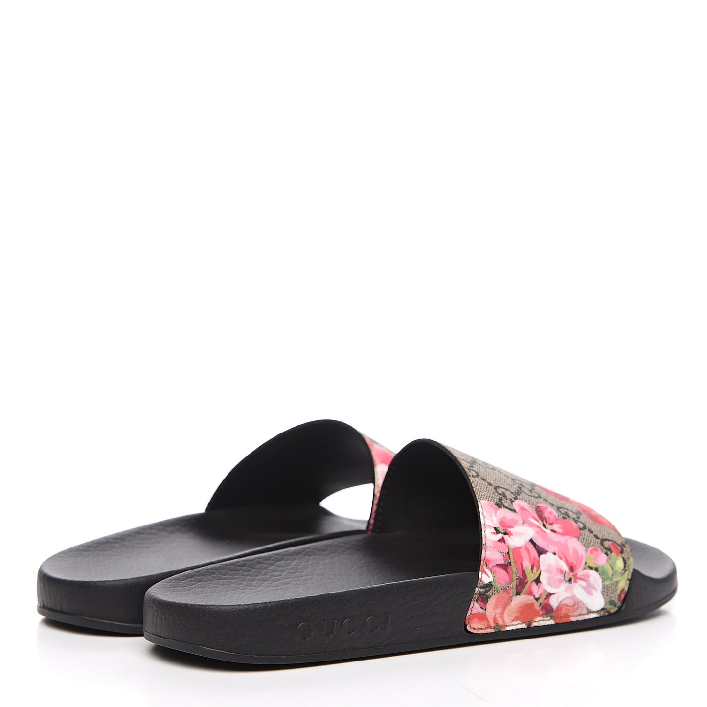 GG Supreme Monogram Blooms Slide Sandals 38 Beige Multicolor