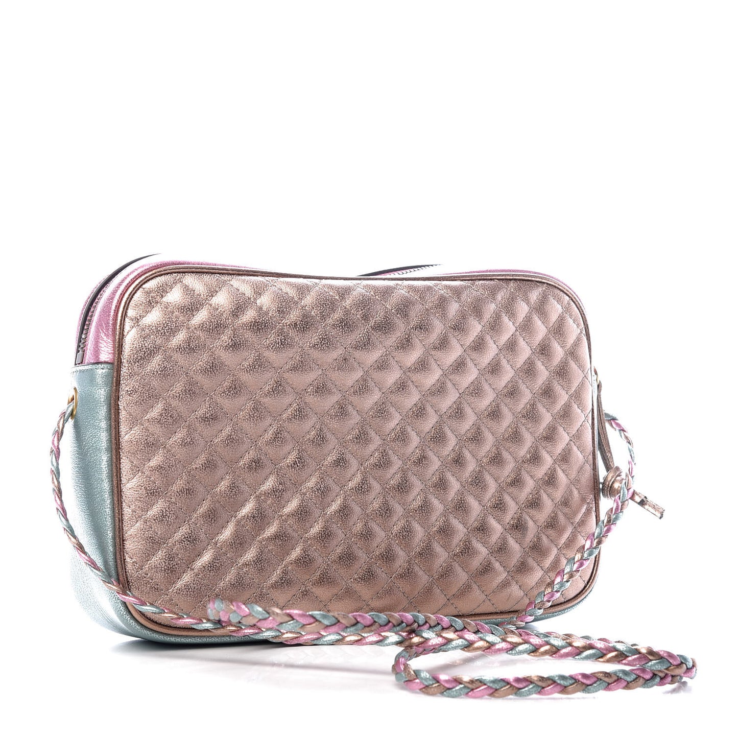 Laminated Nappa Trapuntata Small Zumi Shoulder Bag Rosa Lago Rame