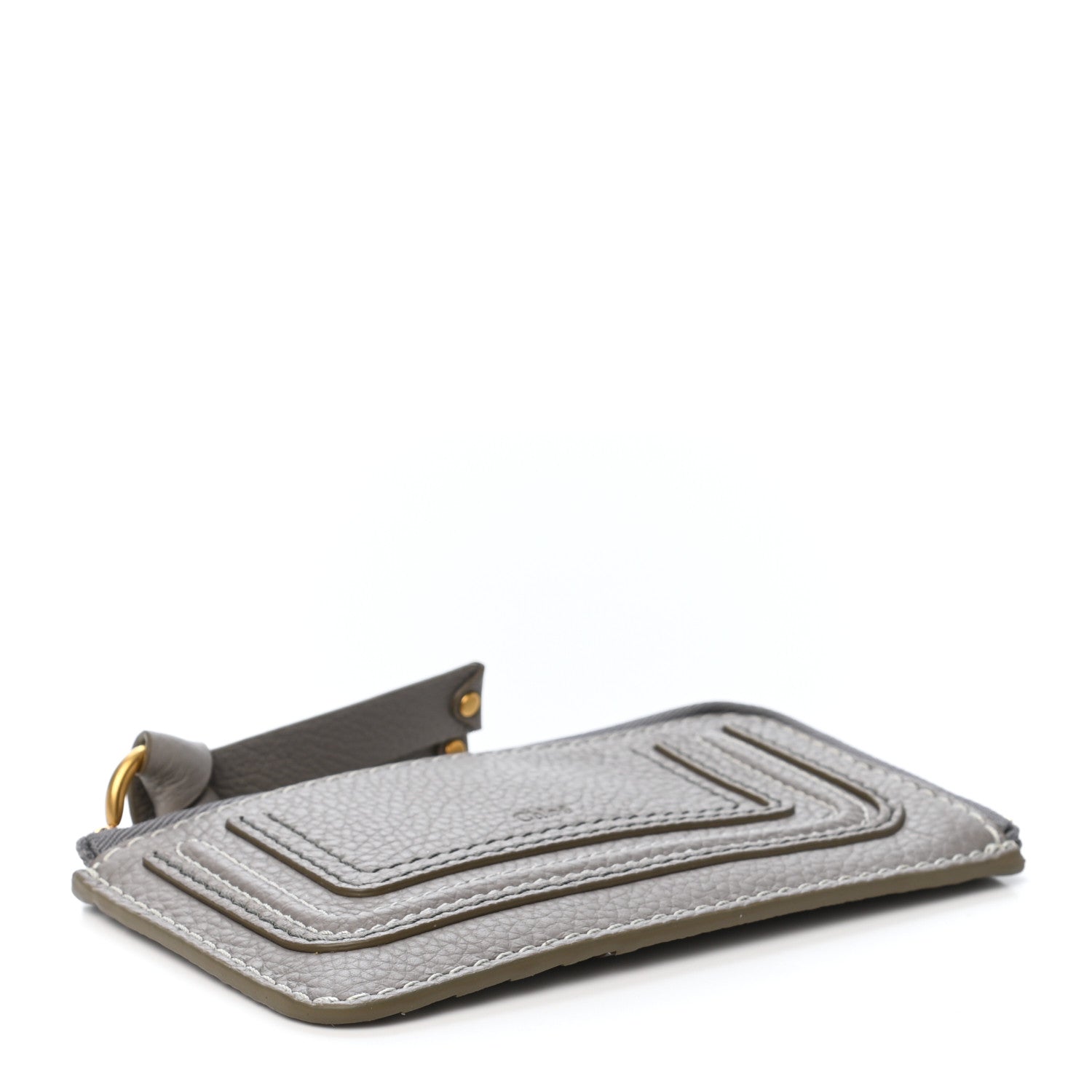 Chloe Grained Calfskin Medium Marcie Zip Card Holder Cashmere Grey 4 of 7