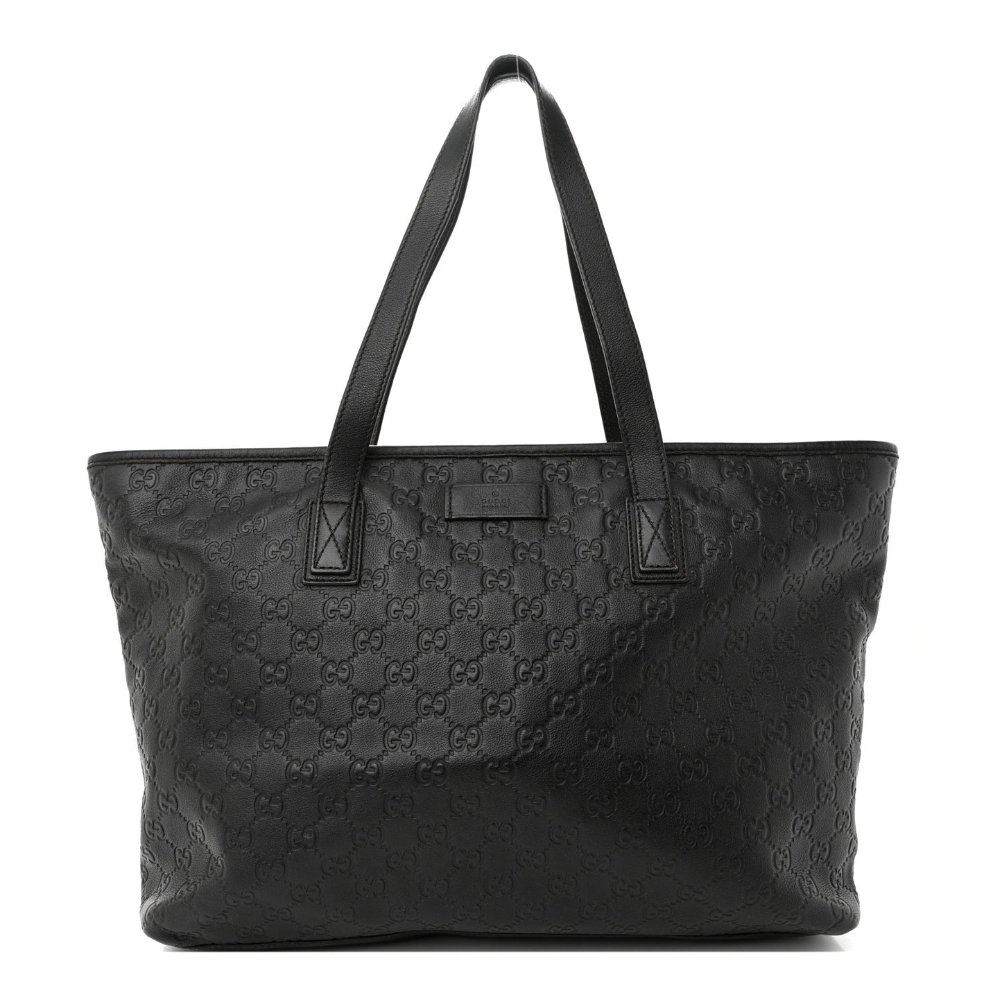 Guccissima Medium Zippered Shopping Tote Black