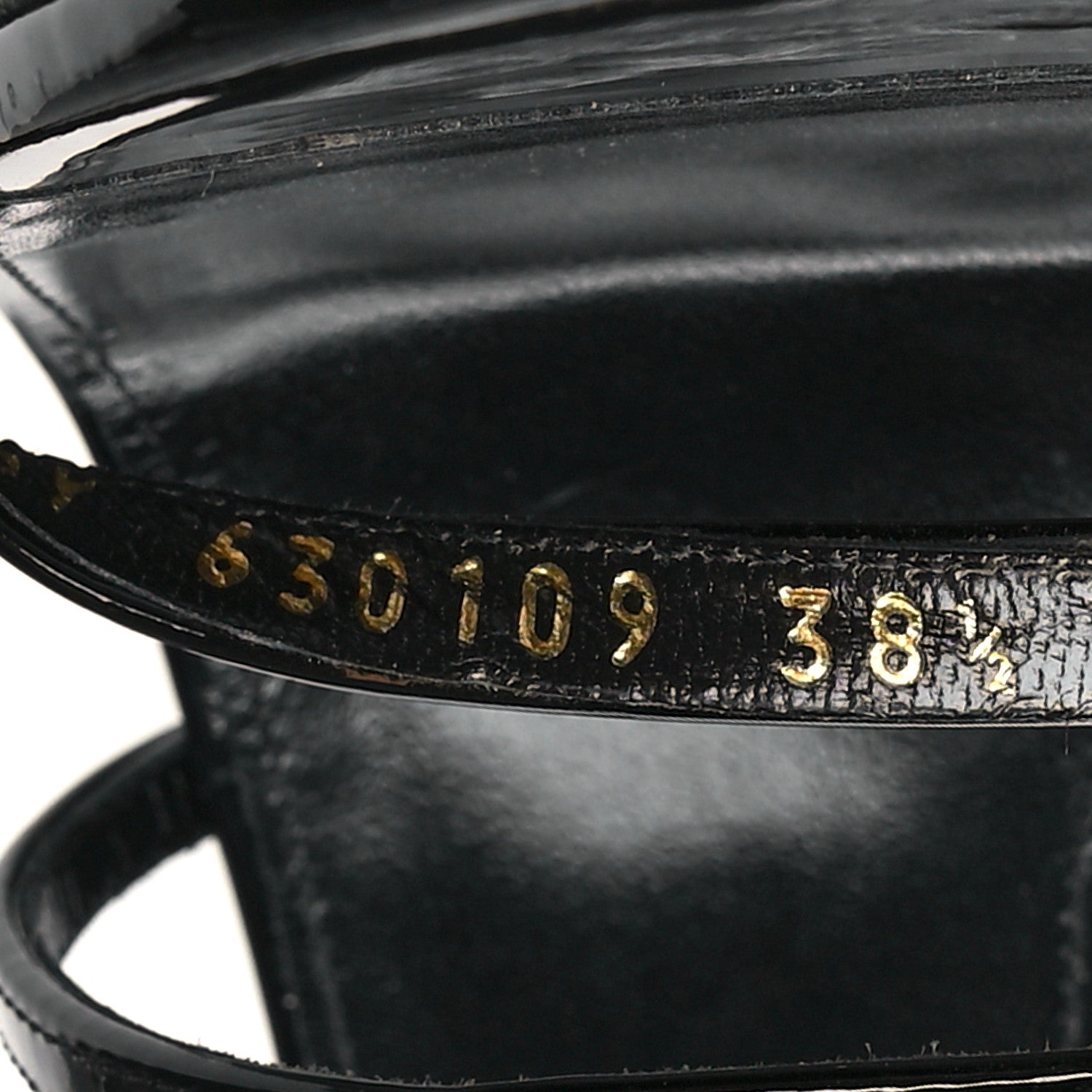 Saint Laurent Patent Cassandra 100 Sandals 38.5 Black 6 of 9