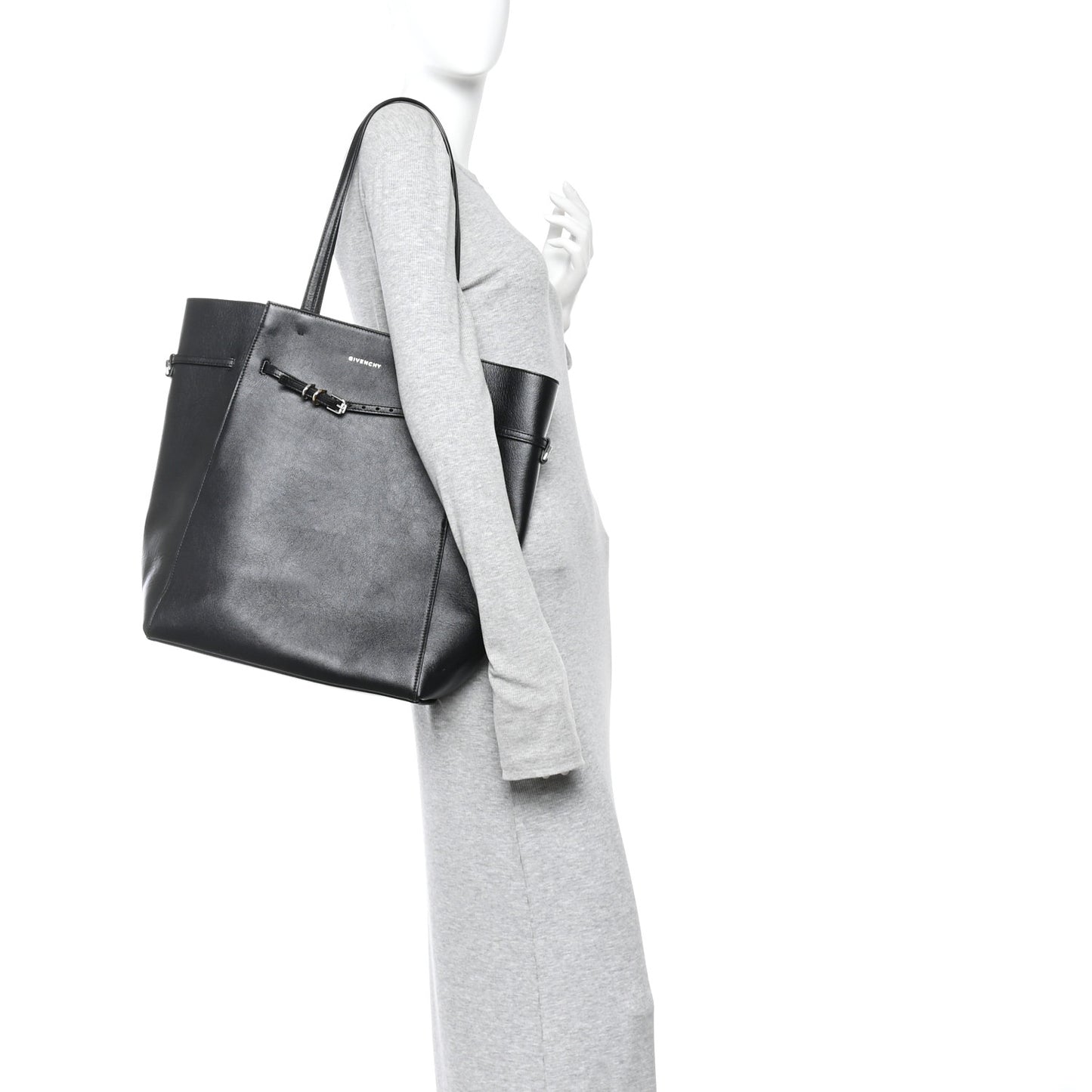 Calfskin Voyou Medium North South Tote Black