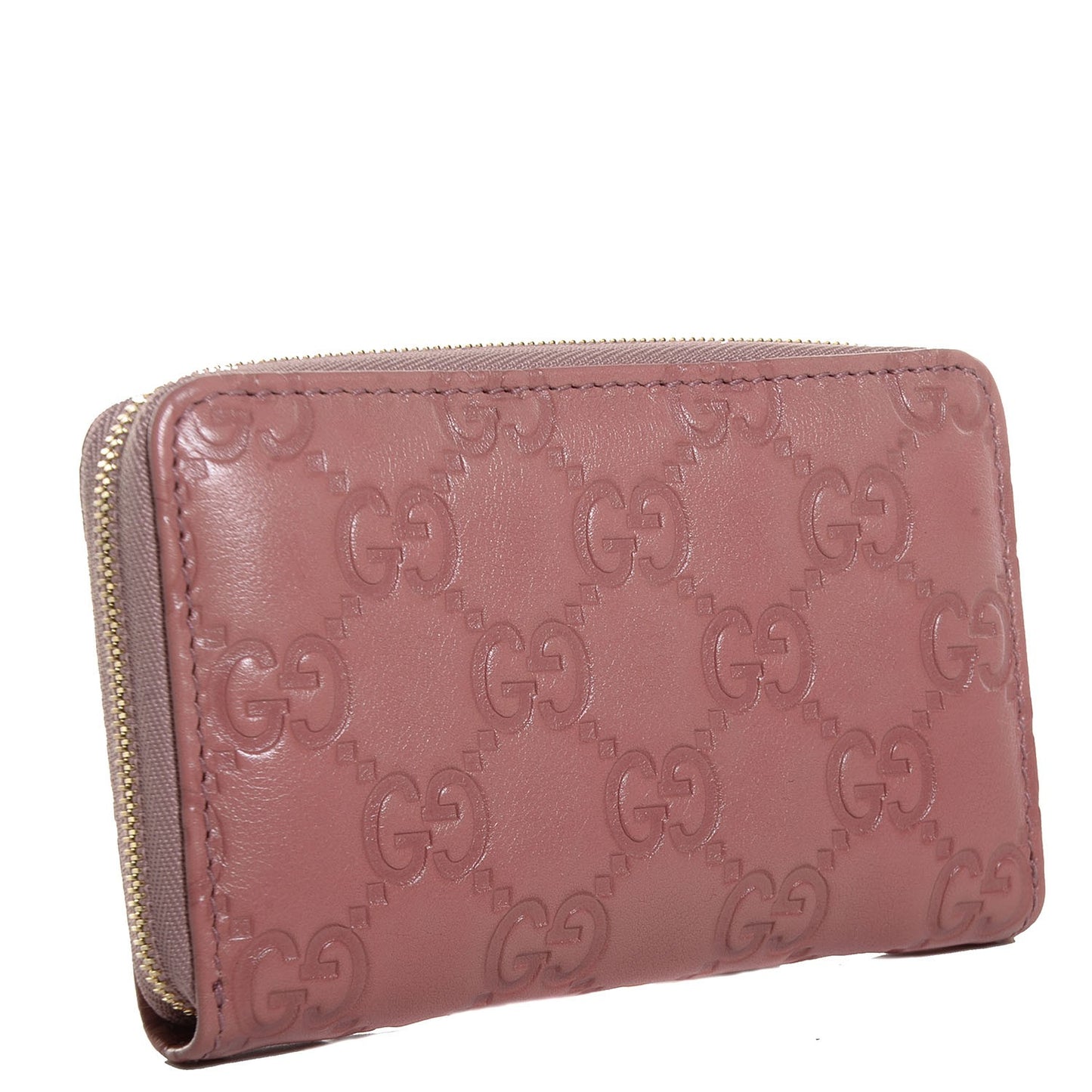 Guccissima Zip Around Card Case Peonia Rose