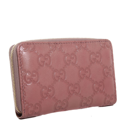 Gucci Guccissima Zip Around Card Case Peonia Rose 3 of 8