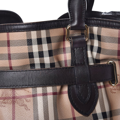Burberry Haymarket Check Medium Golderton Tote Chocolate 10 of 15