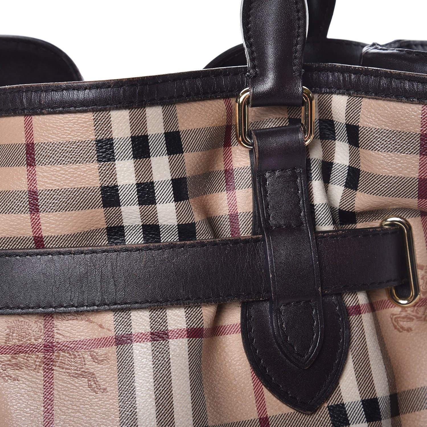 Burberry Haymarket Check Medium Golderton Tote Chocolate 10 of 15