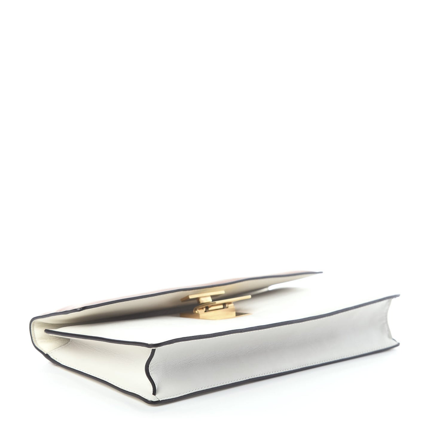 Natural Calfskin Bicolor Clutch White Claycourt